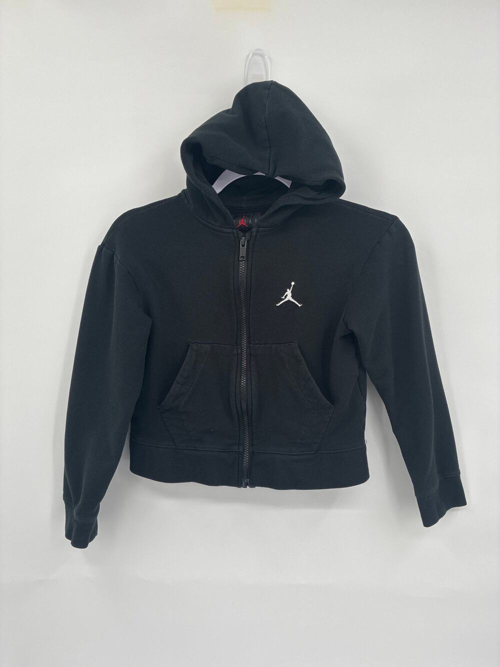 Jordan Kids' Black Essentials Boxy Full-Zip Hoodie Sz Medium 10-12